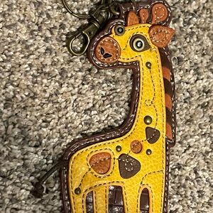 Giraffe Leather Keychain
